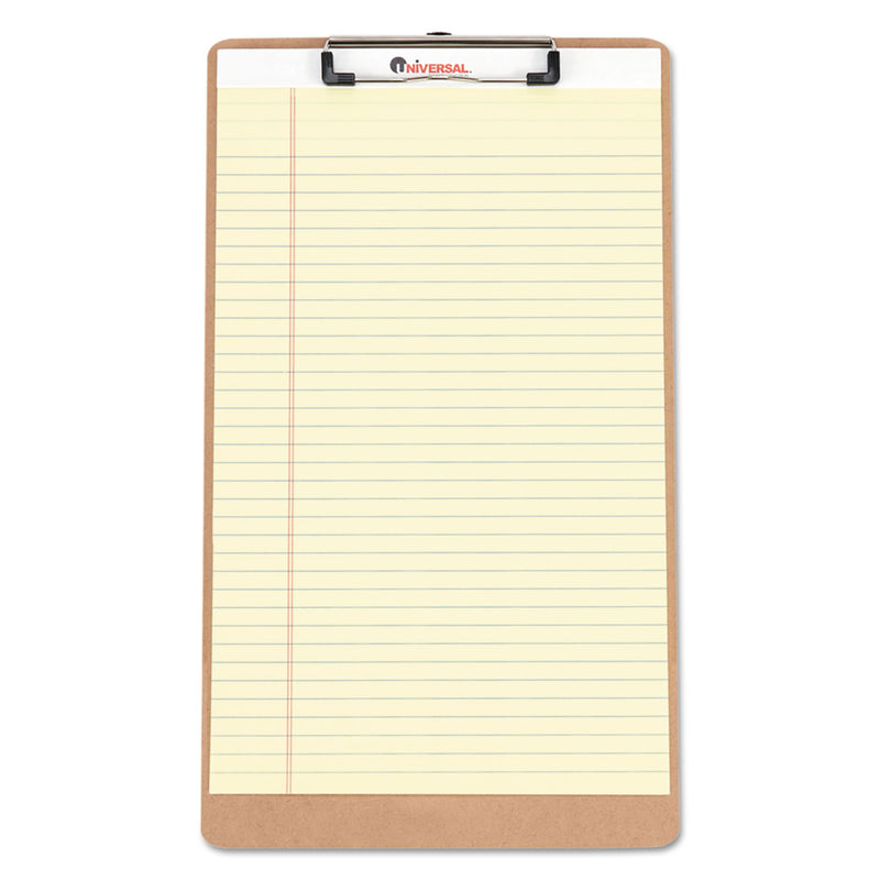 Universal Hardboard Clipboard with Low-Profile Clip, 0.5" Clip Capacity, Holds 8.5 x 14 Sheets, Brown, 3/Pack