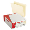 Pendaflex Manila End Tab Folders, 9.5" High Front, Straight 2-Ply Tabs, Letter Size, Manila, 100/Box