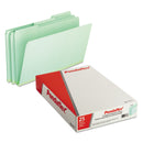 Pendaflex Pressboard Expanding File Folders, 1/3-Cut Tabs: Assorted, Legal Size, 1" Expansion, Green, 25/Box