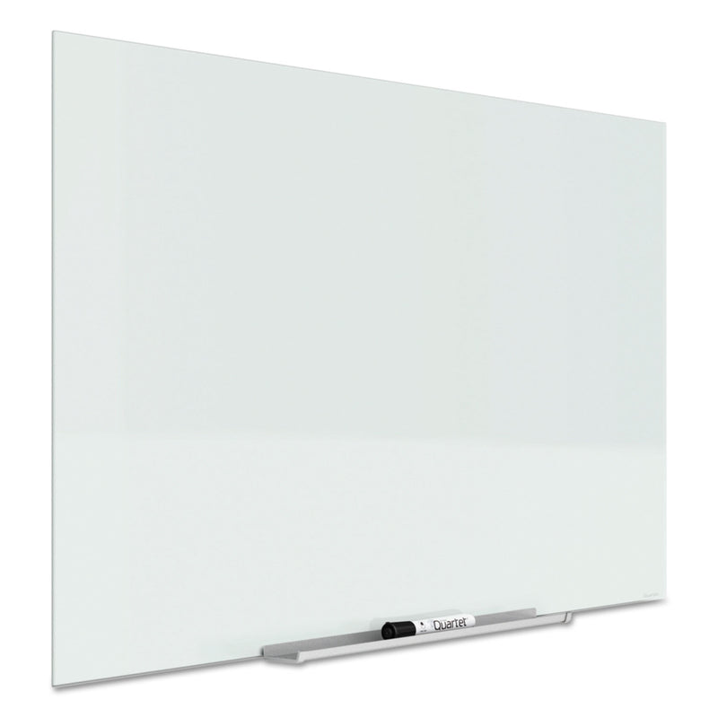 Quartet InvisaMount Magnetic Glass Marker Board, Frameless, 50" x 28", White Surface