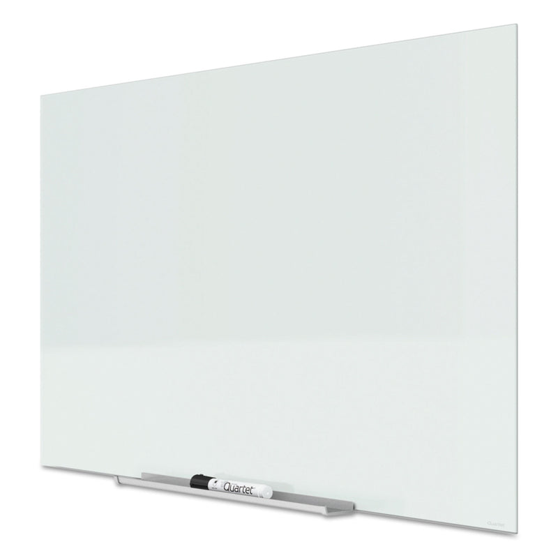 Quartet InvisaMount Magnetic Glass Marker Board, Frameless, 74" x 42", White Surface