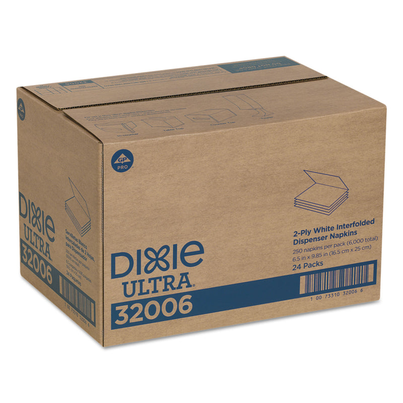 Dixie Interfold Napkin Refills Two-Ply, 6 1/2" x 9 7/8", White, 6000/Carton