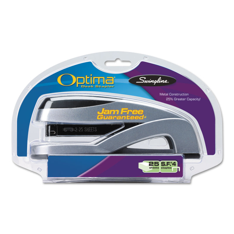Swingline Optima Full Strip Desk Stapler, 25-Sheet Capacity, Silver