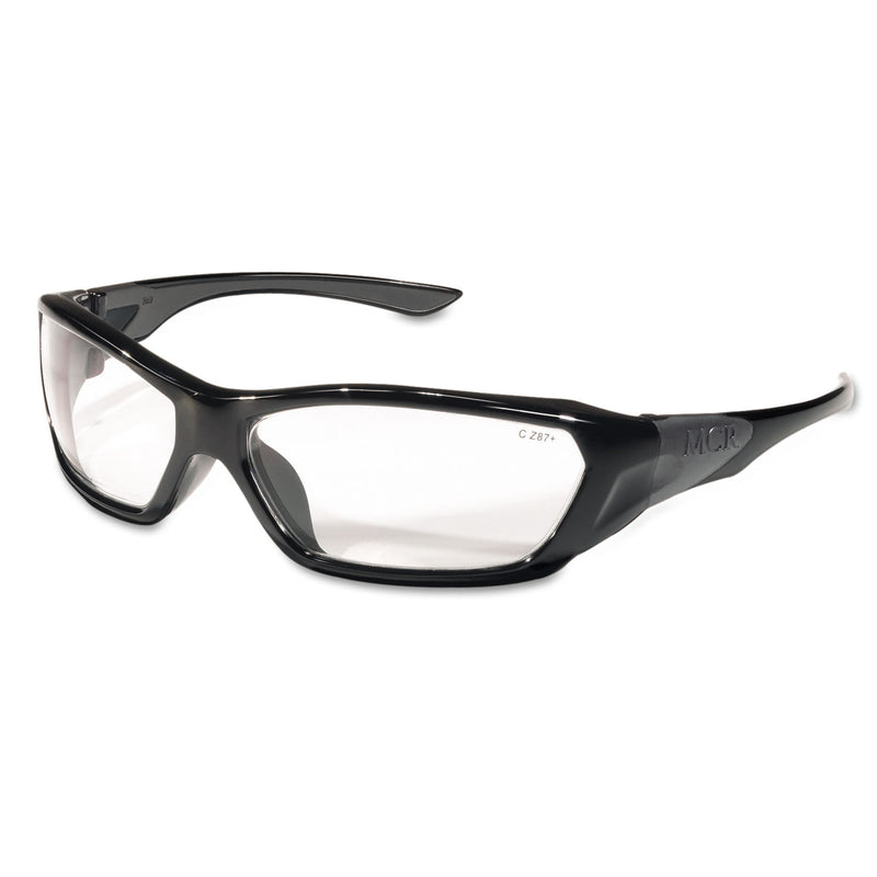 MCR ForceFlex Safety Glasses, Black Frame, Clear Lens