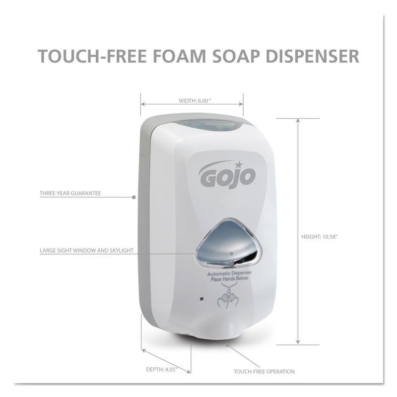 GOJO TFX Touch-Free Automatic Foam Soap Dispenser, 1,200 mL, 4.1 x 6 x 10.6, Gray