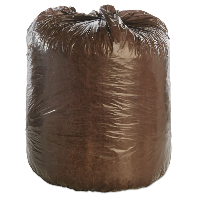 Stout Controlled Life-Cycle Plastic Trash Bags, 39 gal, 1.1 mil, 33" x 44", Brown, 40/Box