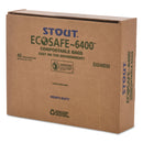 Stout EcoSafe-6400 Bags, 48 gal, 0.85 mil, 42" x 48", Green, 40/Box