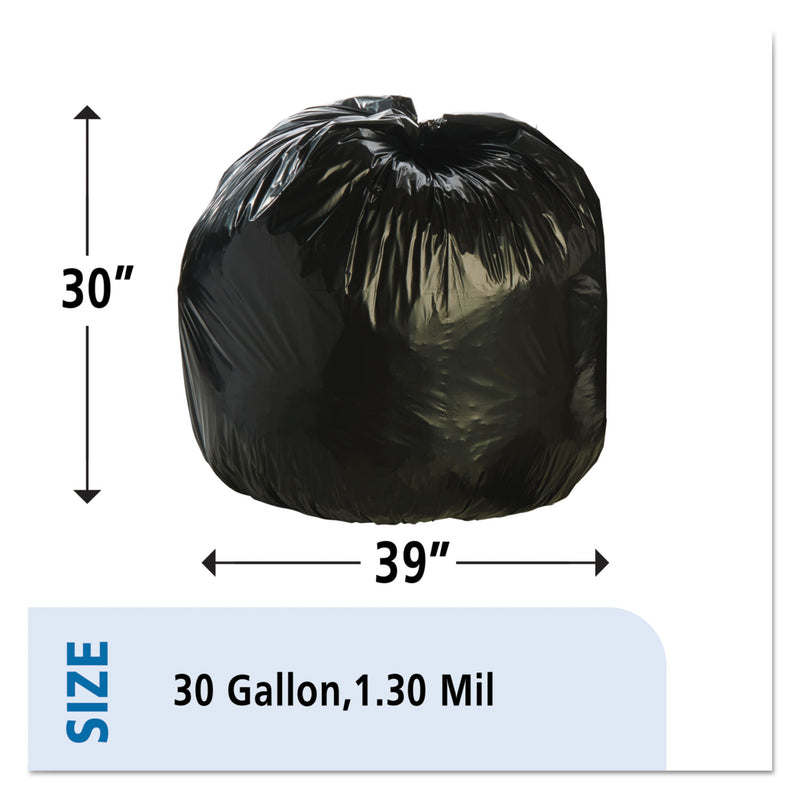 Stout Total Recycled Content Plastic Trash Bags, 30 gal, 1.3 mil, 30" x 39", Brown/Black, 100/Carton