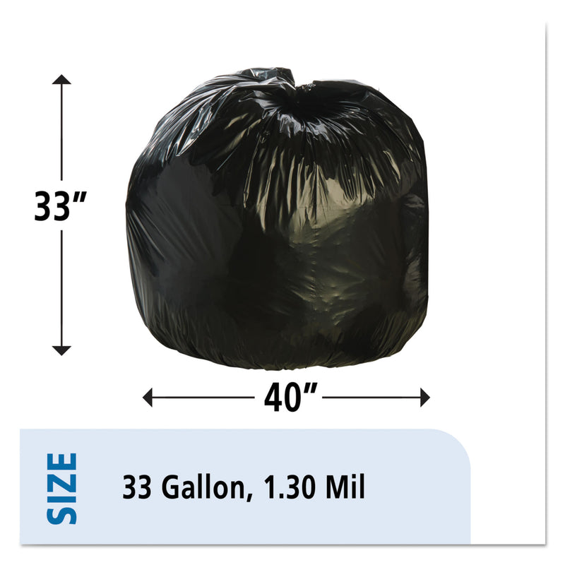 Stout Total Recycled Content Plastic Trash Bags, 33 gal, 1.3 mil, 33" x 40", Brown/Black, 100/Carton