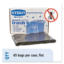Stout Insect-Repellent Trash Bags, 55 gal, 2 mil, 37" x 52", Black, 65/Box