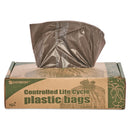 Stout Controlled Life-Cycle Plastic Trash Bags, 30 gal, 0.8 mil, 30" x 36", Brown, 60/Box