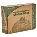Stout Controlled Life-Cycle Plastic Trash Bags, 33 gal, 1.1 mil, 33" x 40", Green, 40/Box