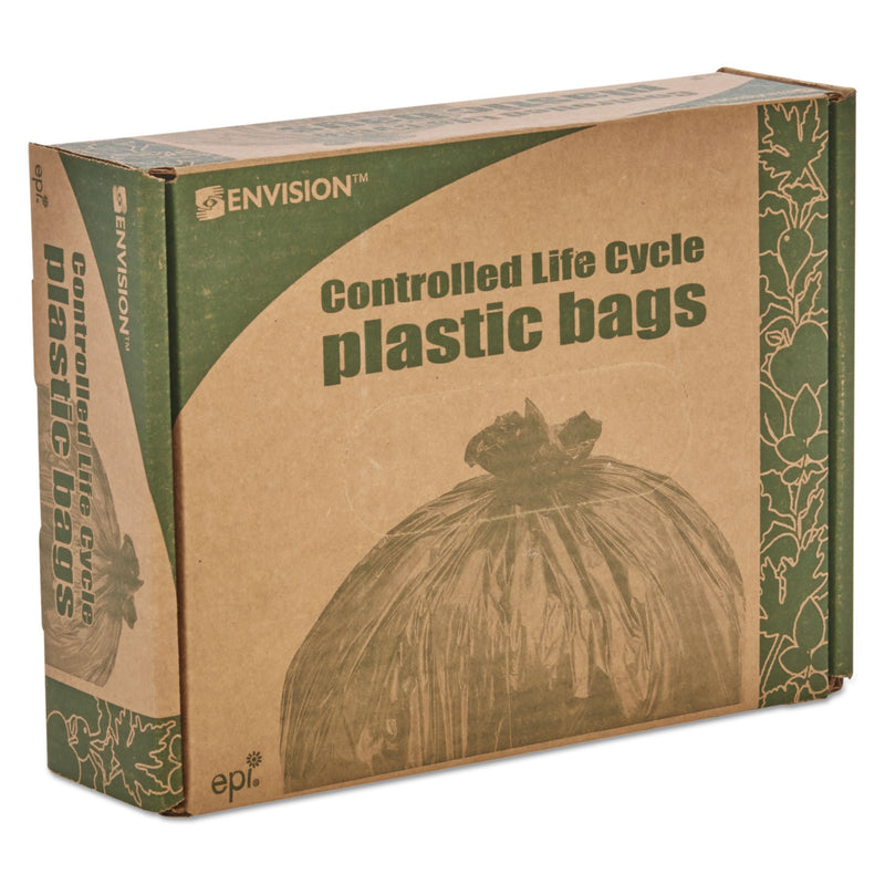 Stout Controlled Life-Cycle Plastic Trash Bags, 39 gal, 1.1 mil, 33" x 44", Brown, 40/Box