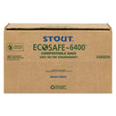 Stout EcoSafe-6400 Bags, 64 gal, 0.85 mil, 48" x 60", Green, 30/Box