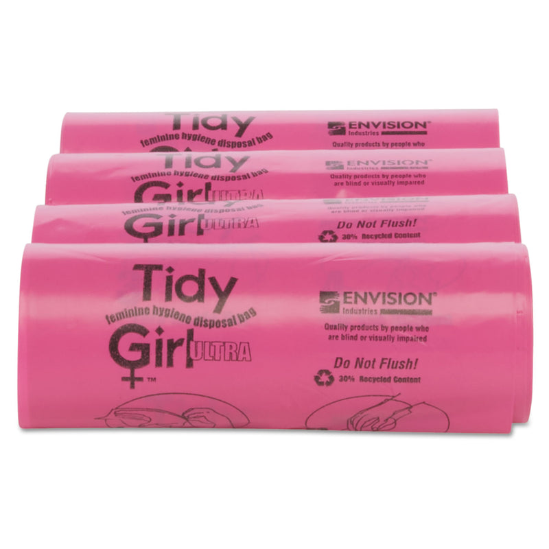 Tidy Girl Feminine Hygiene Sanitary Disposal Bags, 4" x 10", Natural, 600/Carton