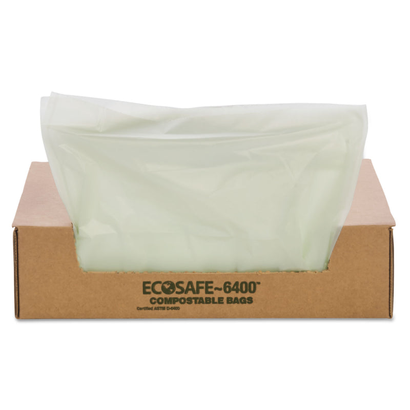 Stout EcoSafe-6400 Bags, 48 gal, 0.85 mil, 42" x 48", Green, 40/Box