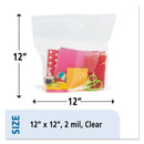 Stout Seal Closure Bags, 2 mil, 12" x 12", Clear, 500/Carton