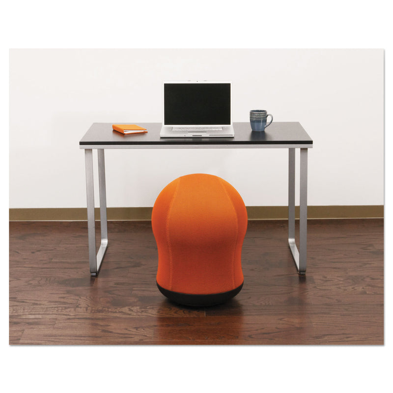 Safco Zenergy Swivel Ball Chair, Backless, Supports Up to 250 lb, Orange Seat, Black Base