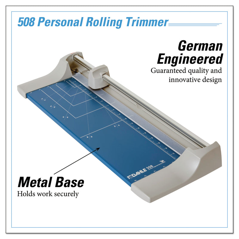 Dahle Rolling/Rotary Paper Trimmer/Cutter, 7 Sheets, 18" Cut Length, Metal Base, 8.25 x 22.88