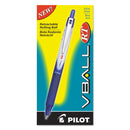 Pilot VBall RT Liquid Ink Roller Ball Pen, Retractable, Extra-Fine 0.5 mm, Blue Ink, Blue/White Barrel