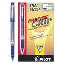 Pilot Precise Grip Roller Ball Pen, Stick, Bold 1 mm, Blue Ink, Blue Barrel