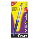 Pilot VBall RT Liquid Ink Roller Ball Pen, Retractable, Fine 0.7 mm, Blue Ink, Blue/White Barrel