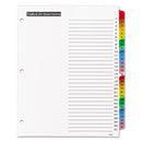 Office Essentials Table 'n Tabs Dividers, 31-Tab, 1 to 31, 11 x 8.5, White, Assorted Tabs, 1 Set