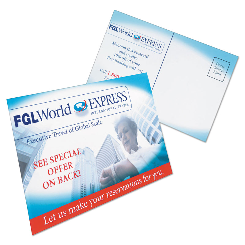 Avery Printable Postcards, Laser, 80 lb, 4 x 6, Uncoated White, 80 Cards, 2 Cards/Sheet, 40 Sheets/Box