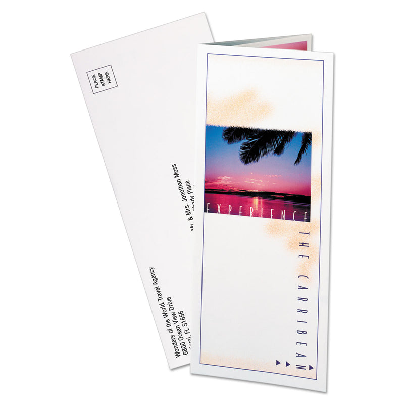 Avery Tri-Fold Brochures, 92 Bright, 85 lb Text Weight, 8.5 x 11, Matte White, 100/Pack