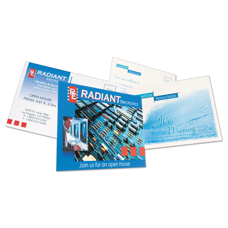 Avery Printable Postcards, Inkjet, 85 lb, 4 x 6, Matte White, 100 Cards, 2 Cards/Sheet, 50 Sheets/Box