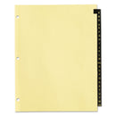 Office Essentials Preprinted Black Leather Tab Dividers, 25-Tab, A to Z, 11 x 8.5, Buff, 1 Set