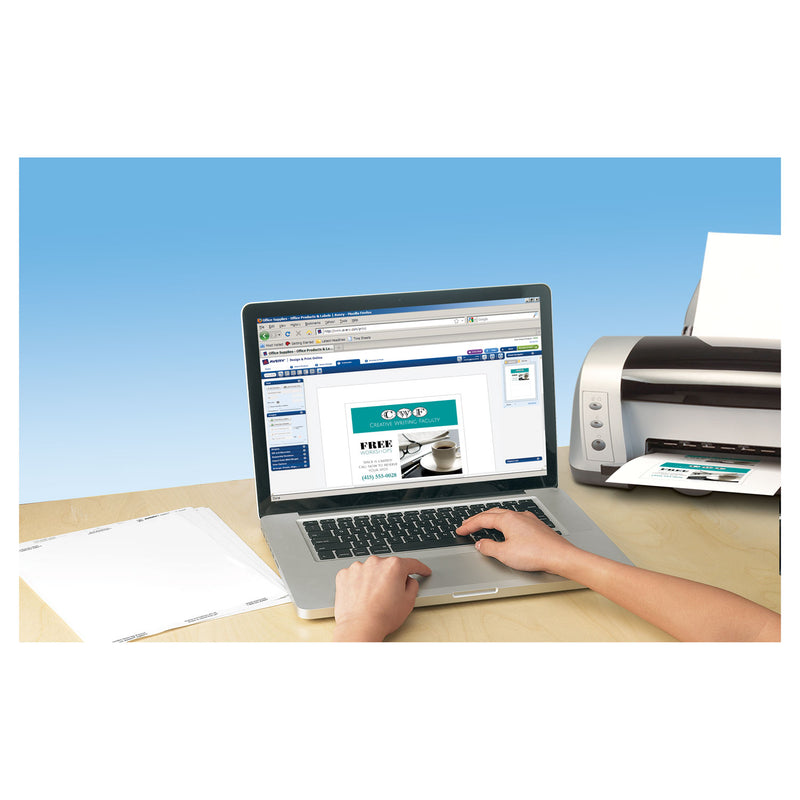 Avery Postcards for Laser Printers, 4 1/4 x 5 1/2, Uncoated White, 4/Sheet, 200/Box