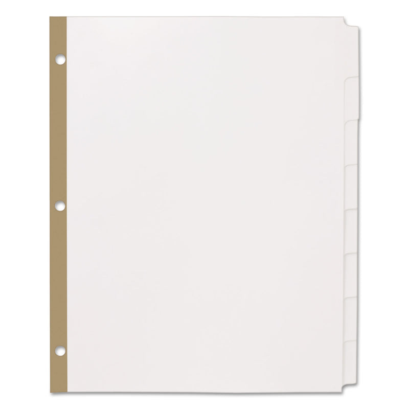 Office Essentials Index Dividers with White Labels, 8-Tab, 11 x 8.5, White, 5 Sets