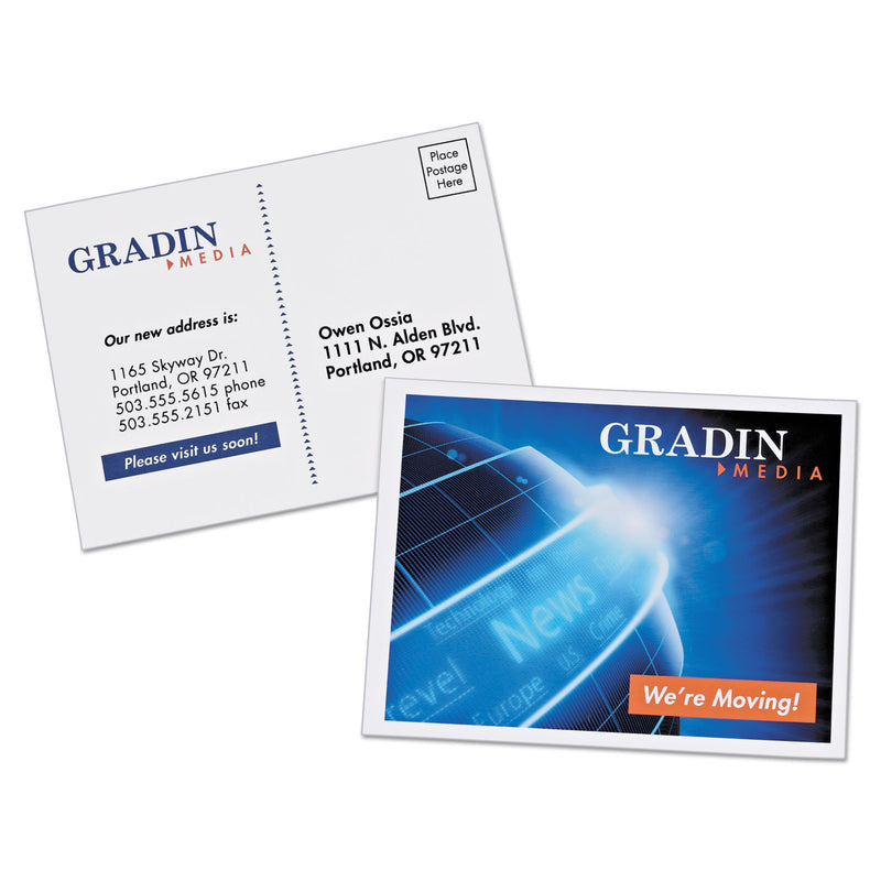 Avery Photo-Quality Printable Postcards, Inkjet, 74 lb, 4.25 x 5.5, Glossy White, 100 Cards, 4 Cards/Sheet, 25 Sheets/Pack