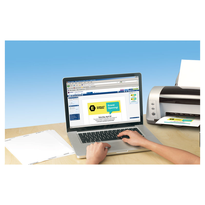 Avery Printable Postcards, Inkjet, 85 lb, 4 x 6, Matte White, 100 Cards, 2 Cards/Sheet, 50 Sheets/Box