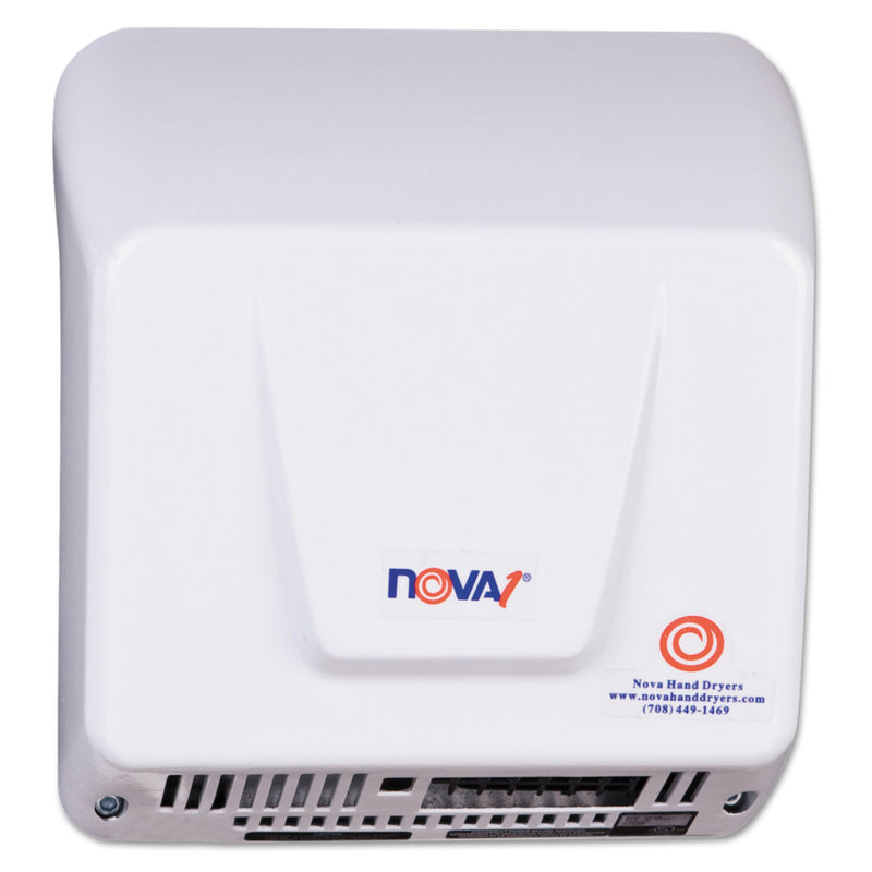 WORLD DRYER NOVA Hand Dryer, 110-240 V, 9 x 9.75 x 4, Aluminum, White