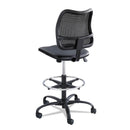 Safco Vue Series Mesh Extended-Height Chair, Supports Up to 250 lb, 23" to 33" Seat Height, Black Vinyl Seat, Black Base