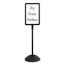 Safco Double Sided Sign, Magnetic/Dry Erase Steel, 18 x 18, White, Black Frame