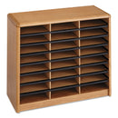 Safco Steel/Fiberboard Literature Sorter, 24 Compartments, 32.25 x 13.5 x 25.75, Oak