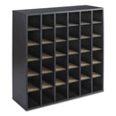 Safco Wood Mail Sorter with Adjustable Dividers, Stackable, 36 Compartments, 33.75 x 12 x 32.75, Black