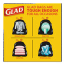 Glad Drawstring Large Trash Bags, 30 gal, 1.05 mil, 30" x 33", Black, 15/Box
