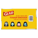 Glad Drawstring Large Trash Bags, 30 gal, 1.05 mil, 30" x 33", Black, 90/Carton