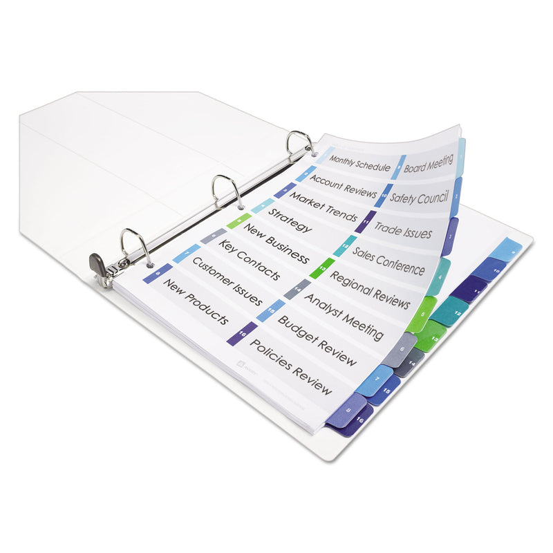 Avery Customizable TOC Ready Index Double Column Multicolor Tab Dividers, 16-Tab, 1 to 16, 11 x 8.5, White, 1 Set