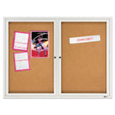 Quartet Enclosed Cork Bulletin Board, Cork/Fiberboard, 48" x 36", Silver Aluminum Frame