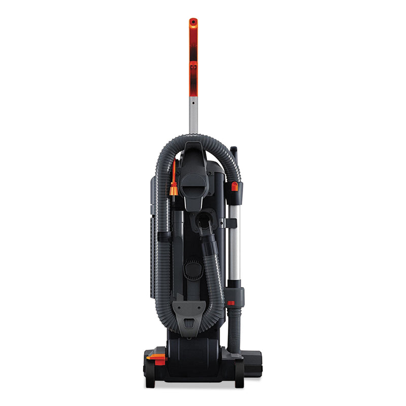 Hoover HushTone Vacuum Cleaner with Intellibelt, 15" Cleaning Path, Gray/Orange