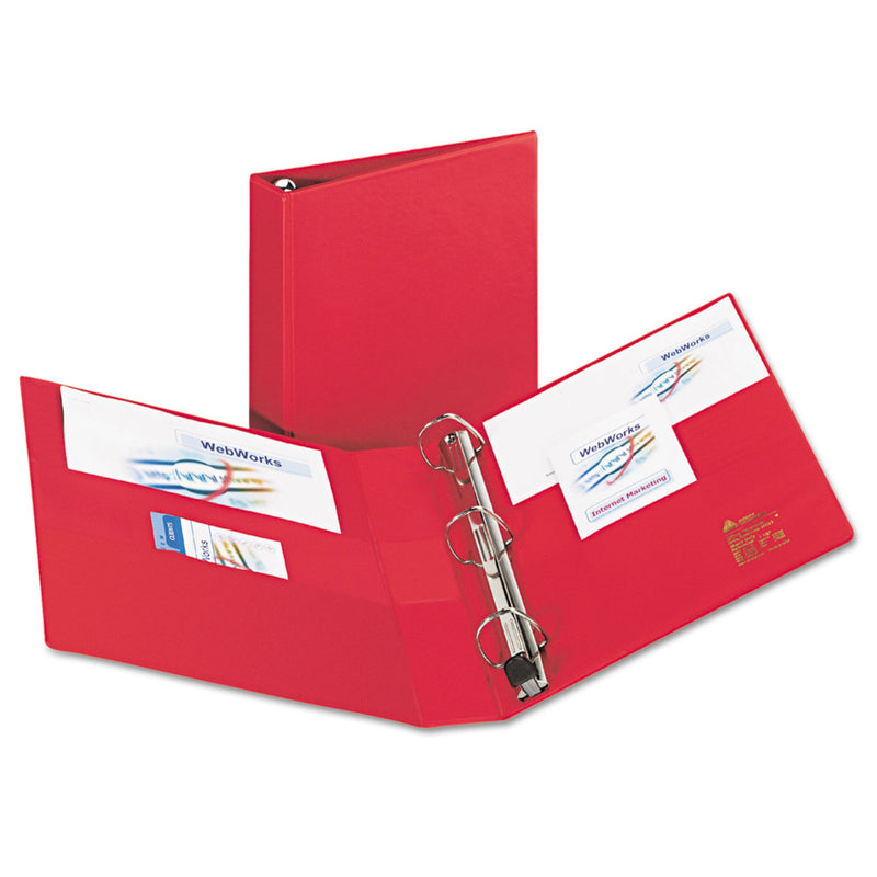 Avery Heavy-Duty Non-View Binder with DuraHinge and One Touch EZD Rings, 3 Rings, 1.5" Capacity, 11 x 8.5, Red