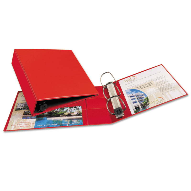 Avery Heavy-Duty Non-View Binder with DuraHinge and Locking One Touch EZD Rings, 3 Rings, 3" Capacity, 11 x 8.5, Red