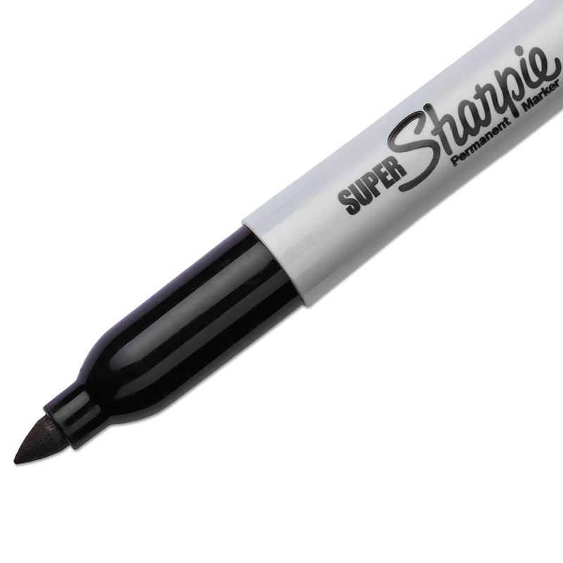 Sharpie Super Permanent Marker, Fine Bullet Tip, Black, Dozen