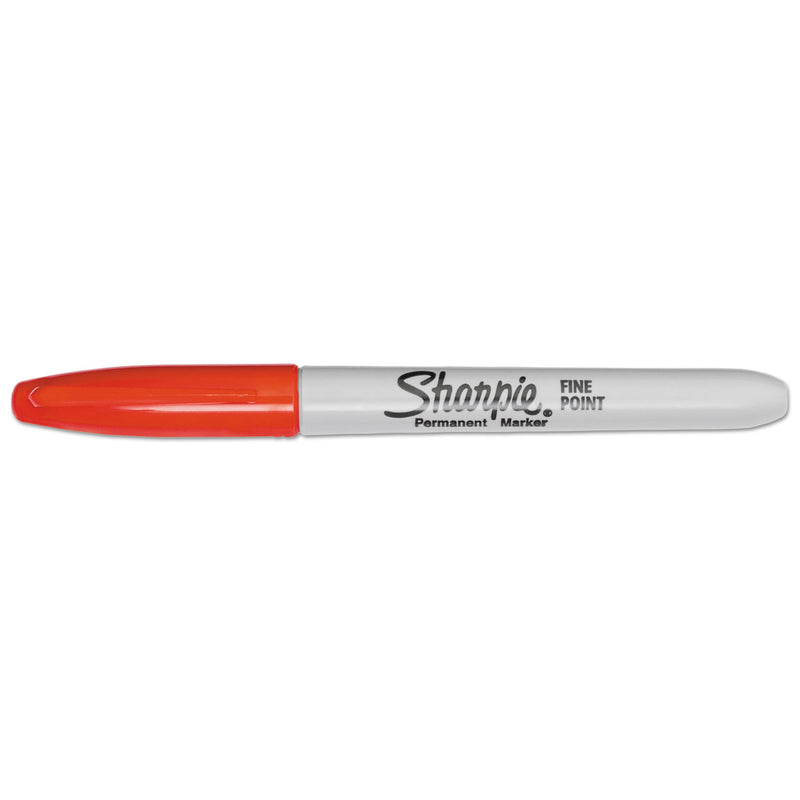 Sharpie Fine Tip Permanent Marker, Fine Bullet Tip, Red, Dozen