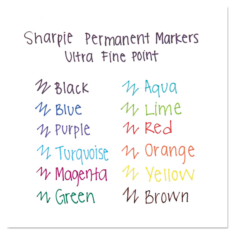 Sharpie Ultra Fine Tip Permanent Marker, Extra-Fine Needle Tip, Black, Dozen